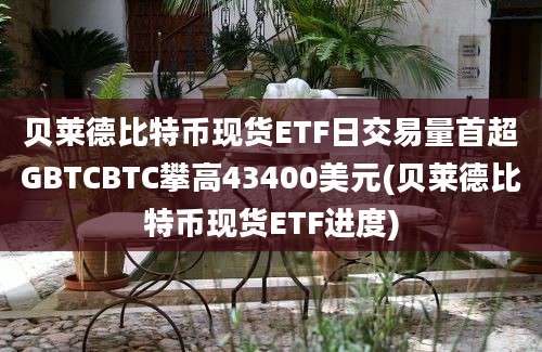 贝莱德比特币现货ETF日交易量首超GBTCBTC攀高43400美元(贝莱德比特币现货ETF进度)