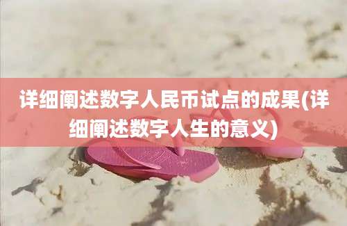 详细阐述数字人民币试点的成果(详细阐述数字人生的意义)