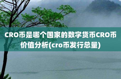 CRO币是哪个国家的数字货币CRO币价值分析(cro币发行总量)