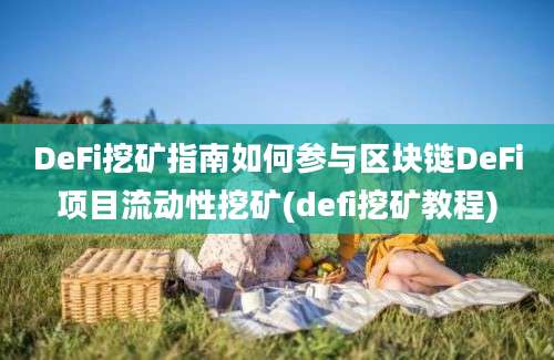 DeFi挖矿指南如何参与区块链DeFi项目流动性挖矿(defi挖矿教程)