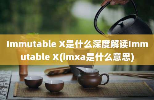 Immutable X是什么深度解读Immutable X(imxa是什么意思)