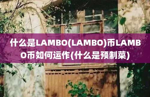 什么是LAMBO(LAMBO)币LAMBO币如何运作(什么是预制菜)