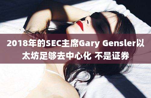 2018年的SEC主席Gary Gensler以太坊足够去中心化 不是证券