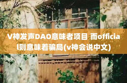 V神发声DAO意味者项目 而official则意味着骗局(v神会说中文)