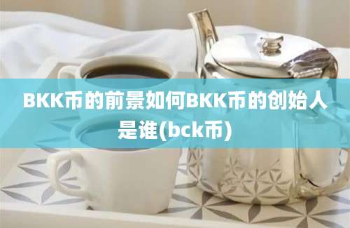 BKK币的前景如何BKK币的创始人是谁(bck币)