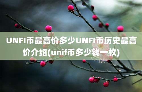 UNFI币最高价多少UNFI币历史最高价介绍(unif币多少钱一枚)