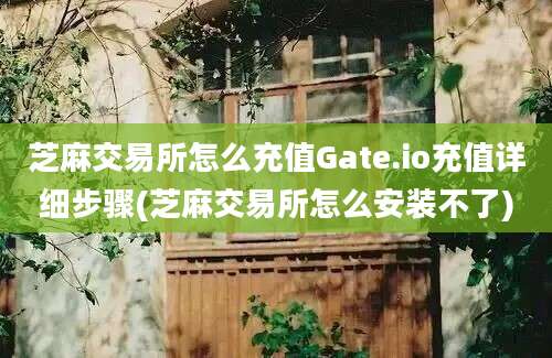 芝麻交易所怎么充值Gate.io充值详细步骤(芝麻交易所怎么安装不了)