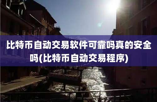 比特币自动交易软件可靠吗真的安全吗(比特币自动交易程序)