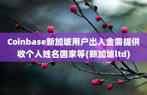 Coinbase新加坡用户出入金需提供收个人姓名国家等(新加坡ltd)