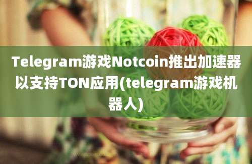 Telegram游戏Notcoin推出加速器以支持TON应用(telegram游戏机器人)