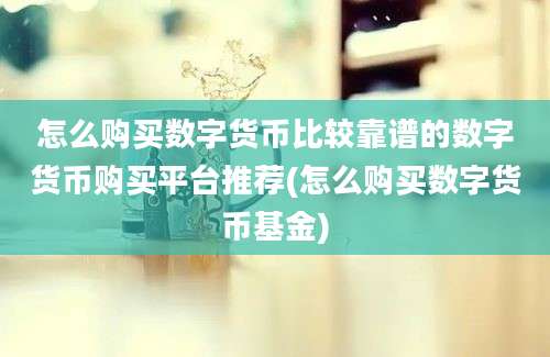 怎么购买数字货币比较靠谱的数字货币购买平台推荐(怎么购买数字货币基金)