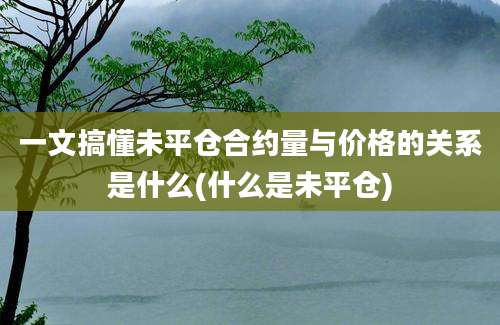 一文搞懂未平仓合约量与价格的关系是什么(什么是未平仓)