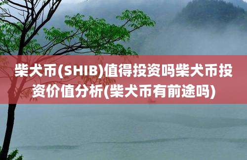 柴犬币(SHIB)值得投资吗柴犬币投资价值分析(柴犬币有前途吗)